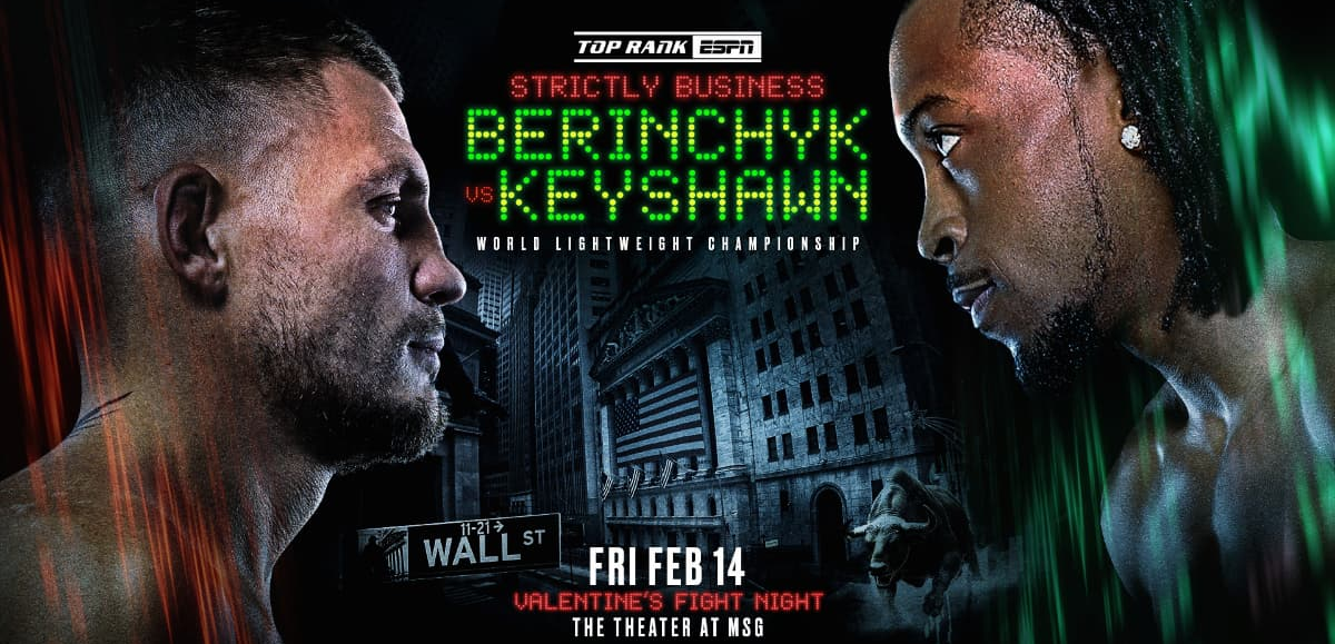 Berinchyk vs Keyshawn Live Stream, Start Time, Fight Card & TV Channel Info